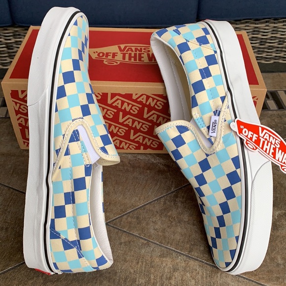 VANS CLASSIC SLIP ON CHECKERBOARD BLUE TOPAZ WMNS - Picture 12 of 16